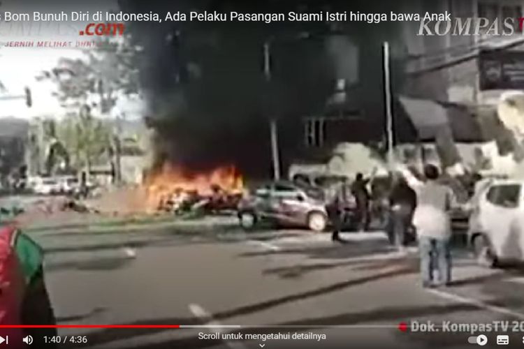 Bom bunuh diri meldak di 3 gereja di Kota Surabaya, Jawa Timur pada 13 Mei 2018.