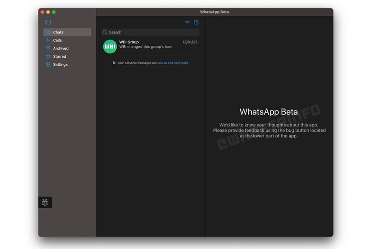 Tampilan WhatsApp native macOS