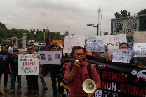 Aksi Penolakan Remisi terhadap Pembunuh Wartawan Digelar di Depan Istana