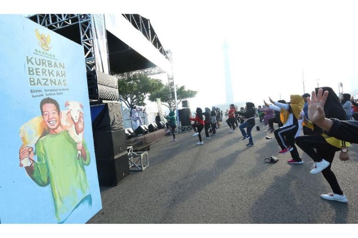 Baznas mengadakan acara Semarak Kurban Berkah Baznas di Lapangan Monumen Nasional (Monas), Minggu (18/6/2023). 