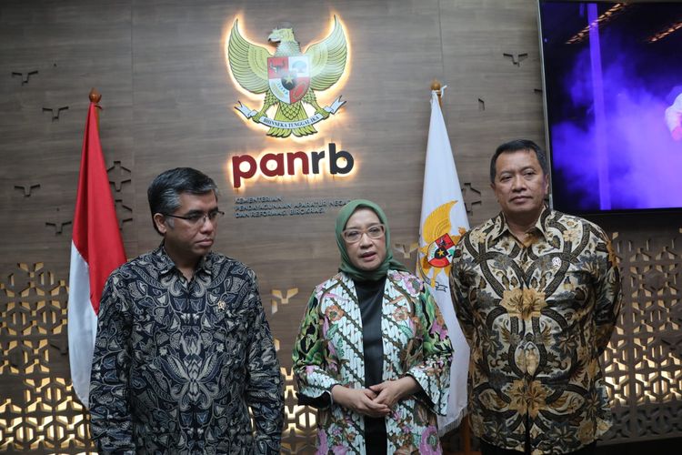 Menteri Pendayagunaan Aparatur Sipil Negara dan Reformasi Birokrasi (Menpan-RB) Rini Widyantini bertemu dengan Menteri Ketenagakerjaan (Menaker) Yassierli untuk membahas penguatan kebijakan di bidang ketenagakerjaan.