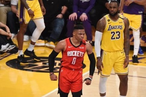 Lakers Vs Rockets, Russell Westbrook Tembus poin Ke-20.000 di NBA