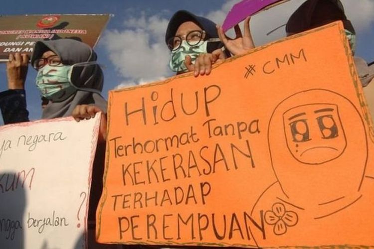 Kampanye anti-kekerasan terhadap perempuan.