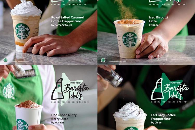 Empat kreasi minuman dari Barista Idols Starbucks Indonesia. 