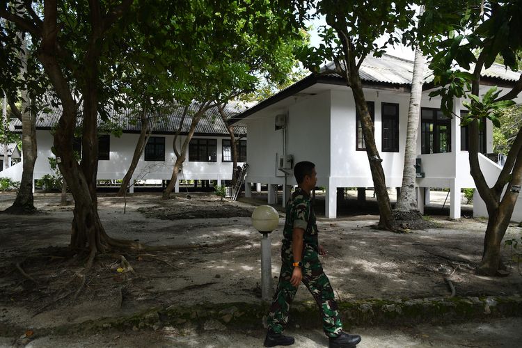 Suasana di Pulau Sebaru Kecil di Kepulauan Seribu, Jakarta, Senin (26/2/2020).  Pulau tersebut akan menjadi lokasi observasi 188 WNI ABK World Dream suspect virus corona. ANTARA FOTO/Akbar Nugroho Gumay/ama.