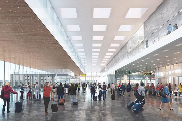 Rancangan terminal Bandara Schiphol yang baru.