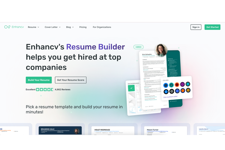 Enhancv's AI tools