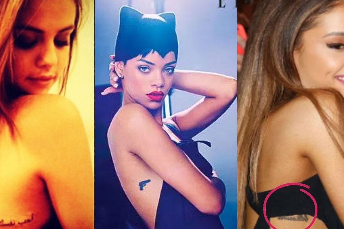 Kiri ke kanan: Selena Gomez, Rihanna, Ariana Grande