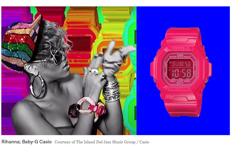 Rihanna dengan gelang G-Shock Baby-G