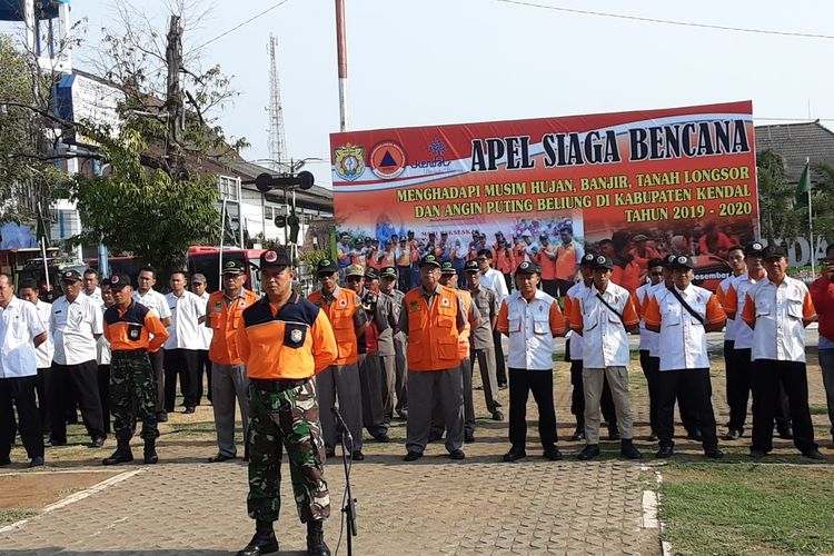 Apel siaga bencana di alun- alun Kendal. KOMPAS.COM / SLAMET PRIYATIN