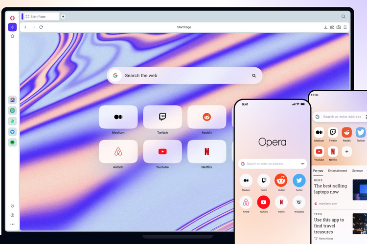 Ilustrasi browser Opera.