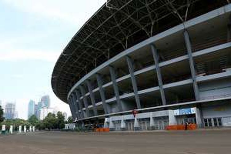 Kawasan Stadion Utama Gelora Bung Karno, Senayan, Jakarta, Rabu (24/8/2016). Menjelang kegiatan Asian Games 2018, pemerintah merehabilitasi venues atau tempat pertandingan olahraga di dalam kompleks Gelora Bung Karno (GBK) yang ditargetkan selesai pada September 2017.