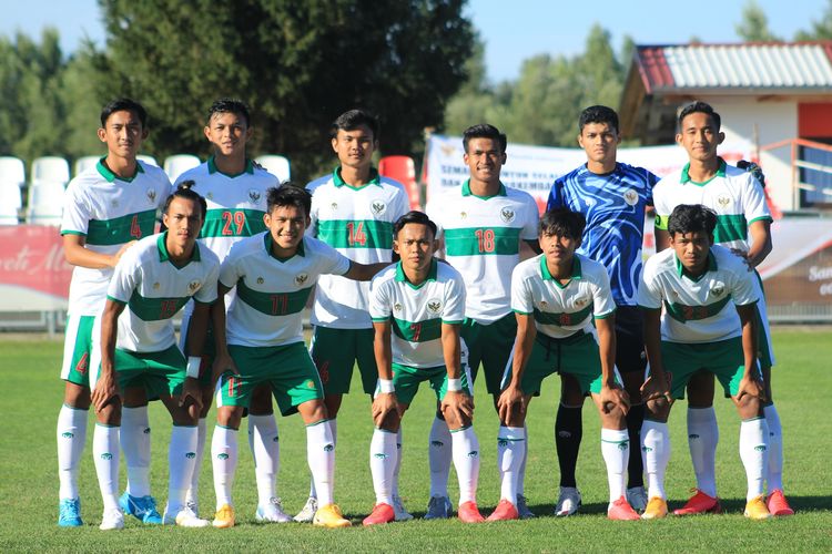 Skuad timnas U19 Indonesia melawan Kroasia, 8 September 2020 di Kroasia.