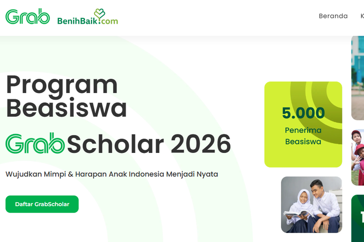 Syarat Beasiswa GrabScholar 2026 untuk SD-S1, Ada Bantuan Uang Tunai hingga UKT