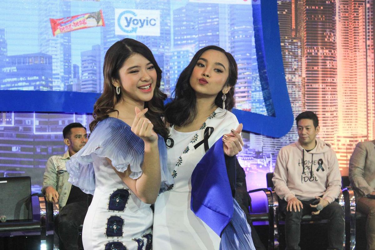 Tiara dan Lyodra saat di temui di Press conference Grand Final Indonesian Idol musim X yang diadakan di MNC studio tower, Kebon Jeruk, Jakarta Rabu ( 19/2/2020). Tiara dan Lyodra melaju ke babak Grand final.