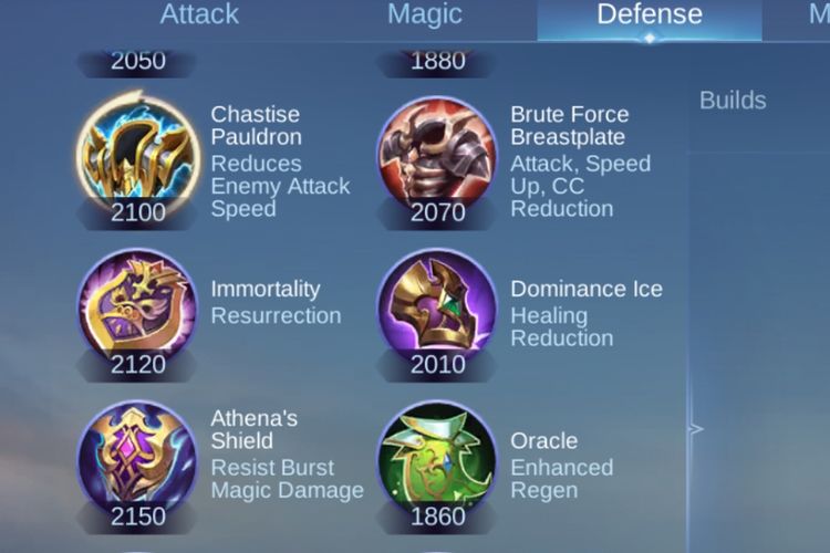 Ilustrasi item baru Chastise Pauldron di MLBB 2.1.30.