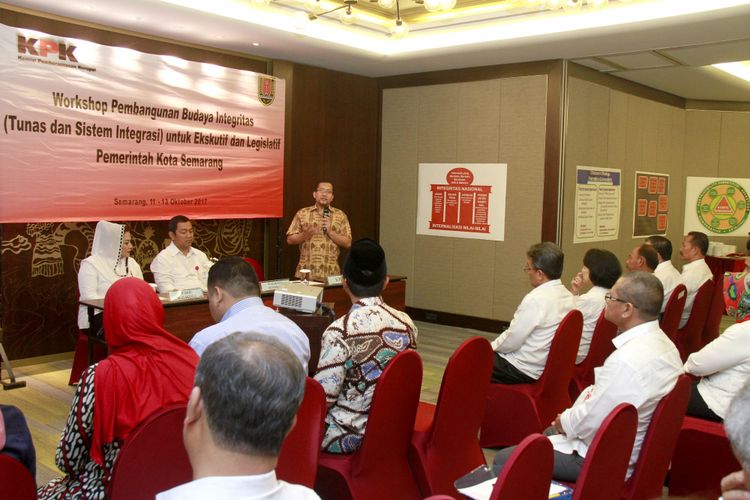 Workshop tunas integritas diikuti sejumlah pejabat Pemkot Semarang dan DPRD, Rabu (11/10/2017). Mereka dilatih selama tiga hari untuk membangun budaya anti korupsi.