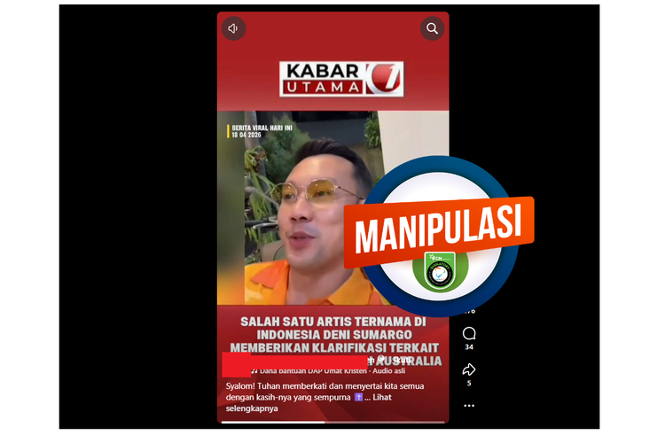 INFOGRAFIK: Hoaks Denny Sumargo Umumkan Dana Bantuan DAP Australia, Cek Faktanya