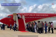 Bawa Jokowi dan Iriana, Pesawat Kepresidenan Bodi Jumbo Mendarat Perdana di IKN