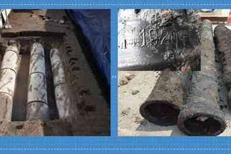 Temuan pipa kuno di proyek pembangunan MRT.