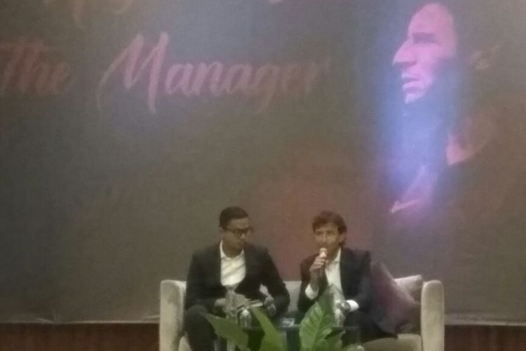 Pelatih timnas Indonesia, Luis Milla, dalam acara bertajuk A Night with The Manager di Hotel Yasmin, Karawaci, Tangerang, Jumat (31/3/2017).

