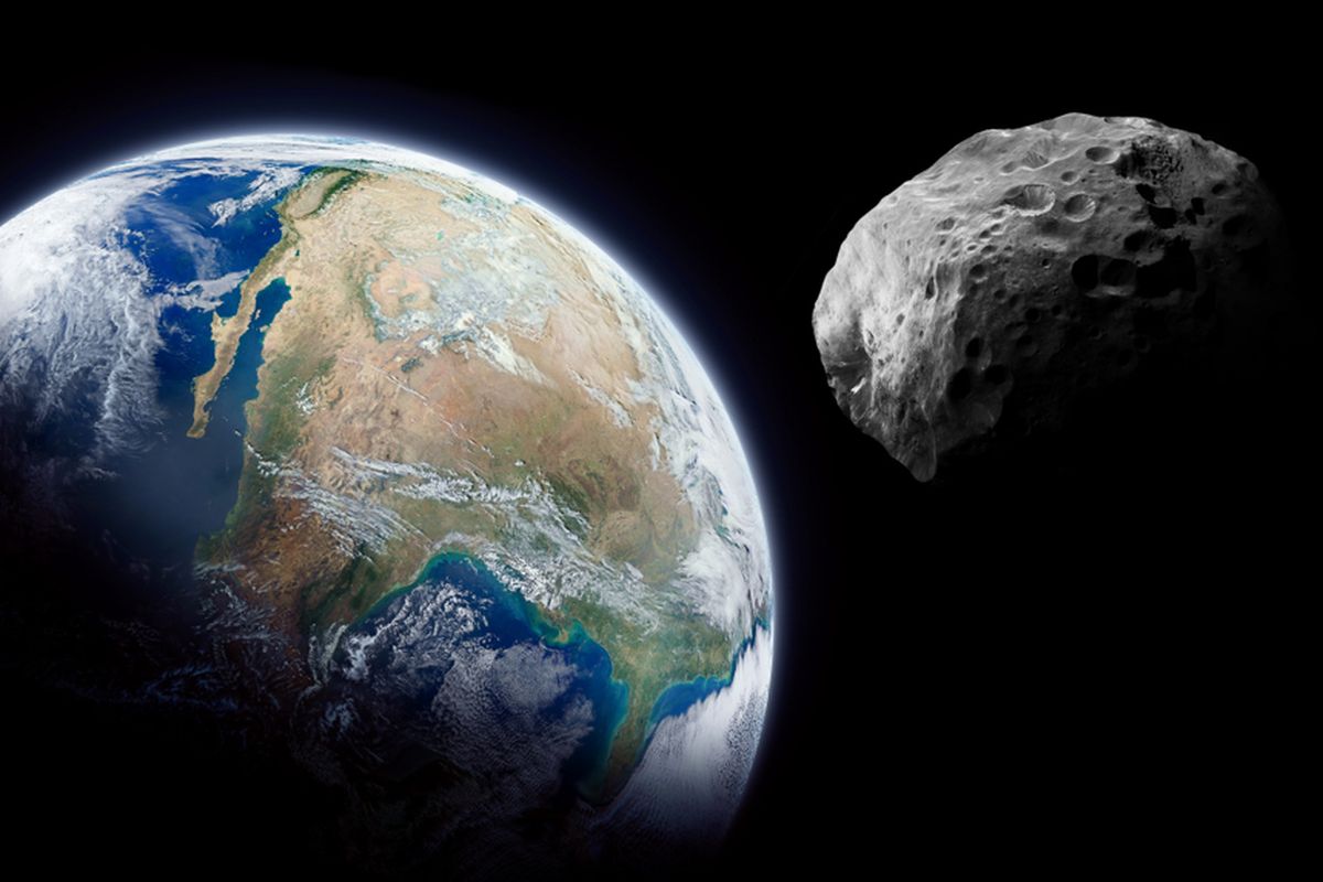 Ilustrasi asteroid dekat Bumi, asteroid Apophis. NASA sebut asteroid Apophis tidak akan menabrak Bumi, setidaknya dalam waktu 100 tahun ke depan.