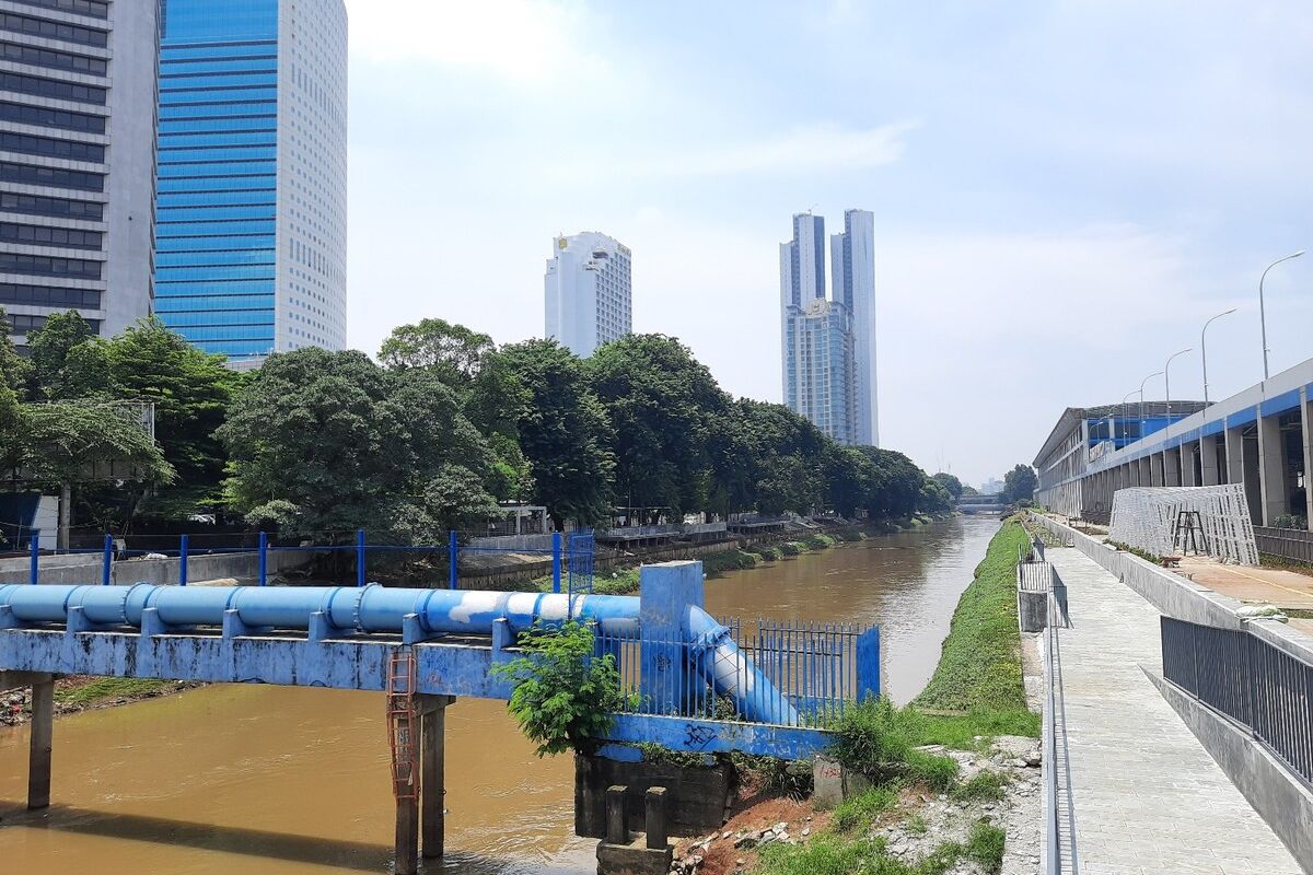 Lokasi naturalisasi segmen Shangrilla-Karet, Jakarta Pusat, Rabu (12/2/2020)