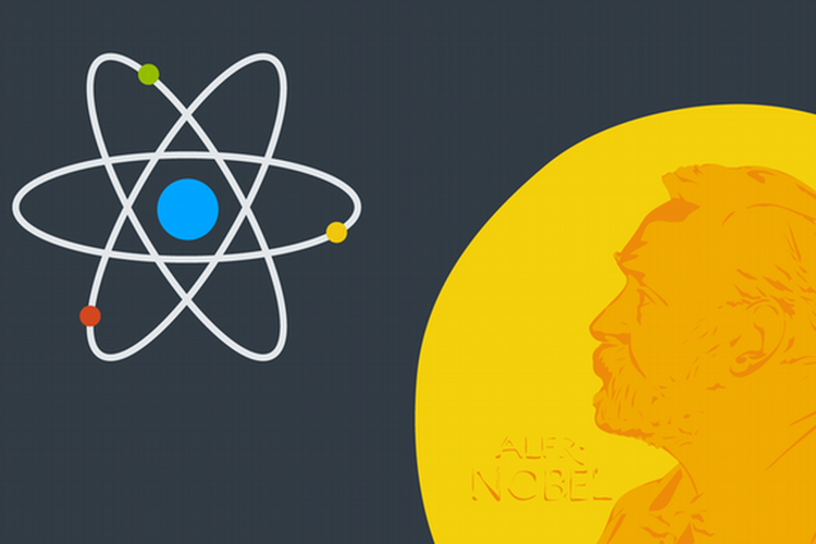 Simbol penghargaan Nobel Fisika. Nobel Fisika adalah salah satu dari dua Penghargaan Nobel yang diberikan kepada orang yang sama sebanyak dua kali. Satu lainnya adalah Penghargaan Nobel Kimia.