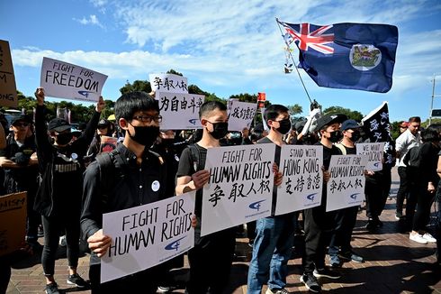 Aksi Demonstrasi Dukung Hong Kong Digelar di Sydney dan Taipei