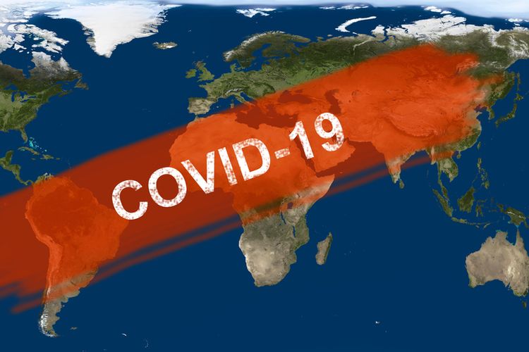 Ilustrasi pandemi Covid-19 global