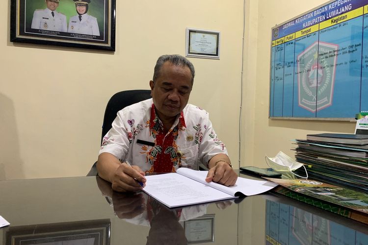 Kepala BKD Kabupaten Lumajang Akhmad Taufik saat ditemui dikantornya, Senin (6/6/2022).