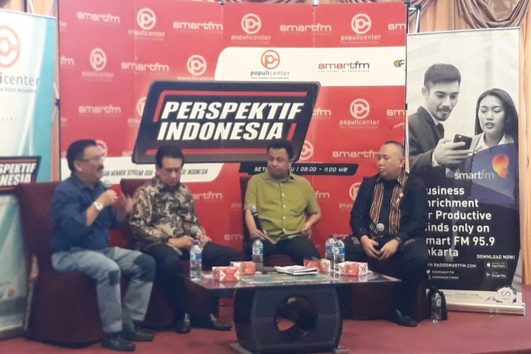 Diskusi Perspektif Indonesia di Menteng, Jakarta, Sabtu (24/2/2018).
