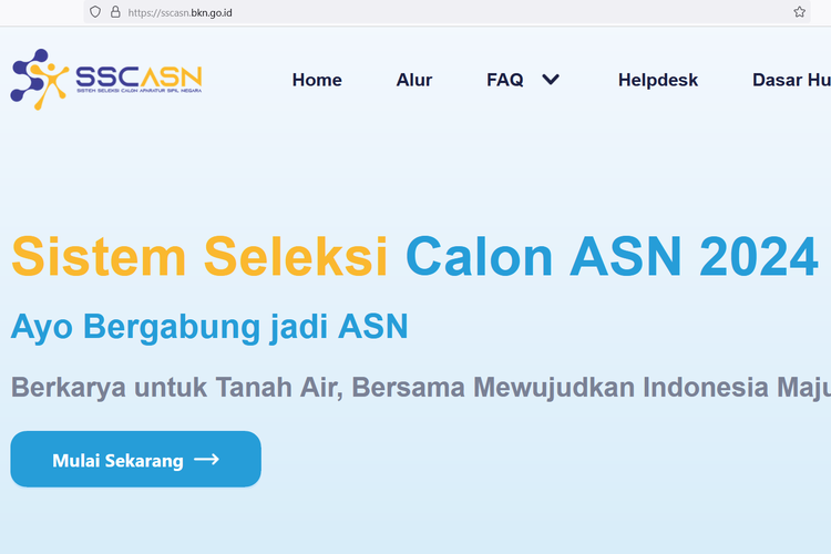 Pendaftaran CPNS 2024 di sscasn.bkn.go.id