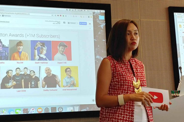 Head of Marketing Google Indonesia, Veronica Utami saat dijumpai di kantor Google Indonesia, kawasan SCBD, Jakarta, Rabu (9/5/2018).