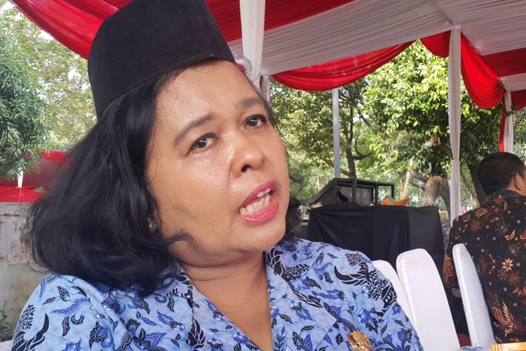 Kepala Dinas Pariwisata dan Kebudayaan (Disparbud) DKI Jakarta Tinia Budiati di Lapangan IRTI, Monas, Jakarta Pusat, Senin (2/10/2017).