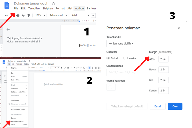 Cara Mengatur Margins, Ukuran dan Jenis Kertas di Google Docs
