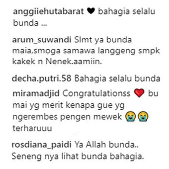 Komentar warganet di akun resmi Instagram Maia Estianty