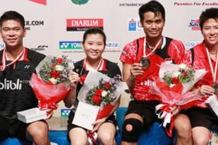 Dua ganda campuran utama Indonesia, Praveen Jordan/Debby Susanto dan Tontowi Ahmad/Liliyana Natsir