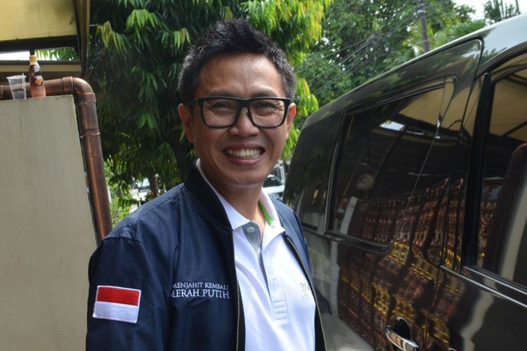 Eko Patrio ditemui usai bersilaturahim di kediaman Rhoma Irama di Pela Mampang, Jakarta Selatan, Kamis (28/12/2017).