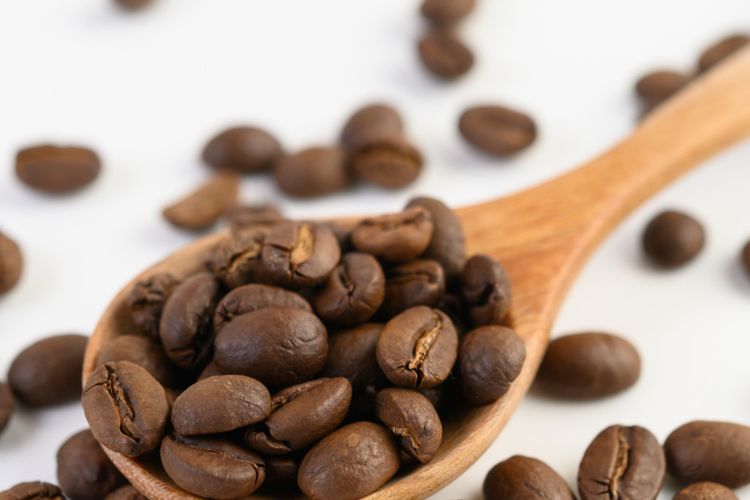 Ilustrasi biji kopi. 