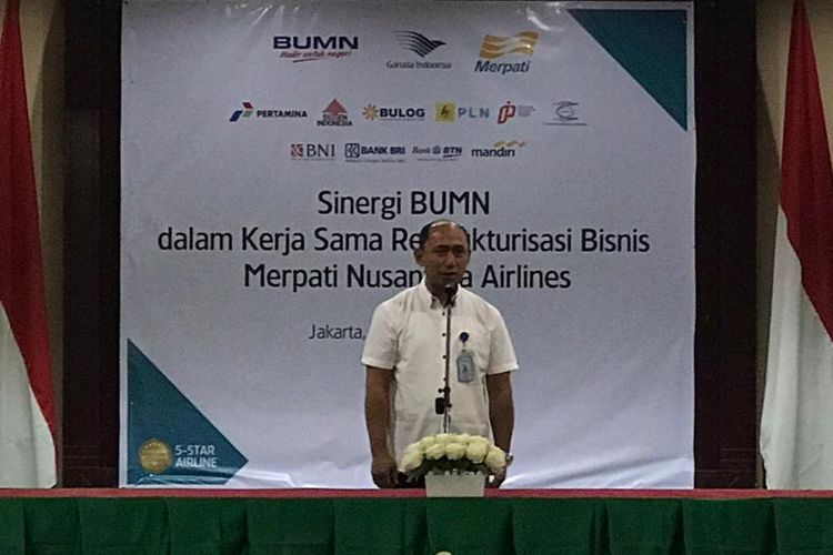 Direktur Utama PT Merpati Airlines Asep Eka Nugraha di Jakarta, Rabu (16/10/2019).