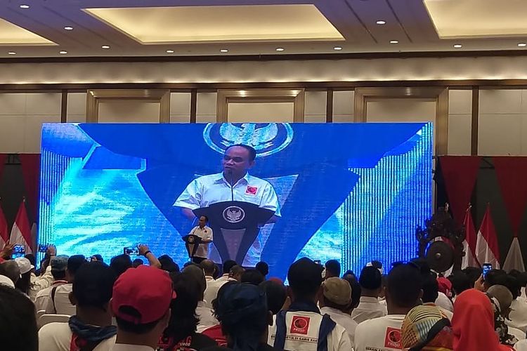 Ketum Projo Budi Arie saat membuka Kongres 2 Projo di JIExpo Kemayoran, Jakarta, Sabtu (7/12/2019). Acara tersebut turut dihadiri dan dibuka oleh Presiden Jokowi. 