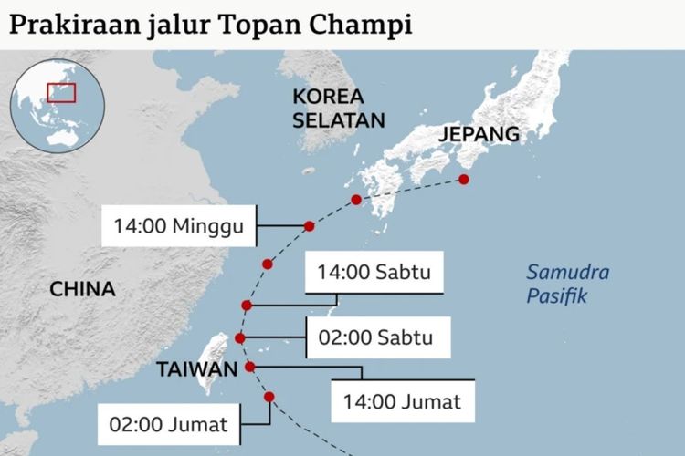 Indonesian Ministry of Foreign Affairs Reports Latest Condition of Typhoon Champi in Taiwan That Injured 2 Indonesians