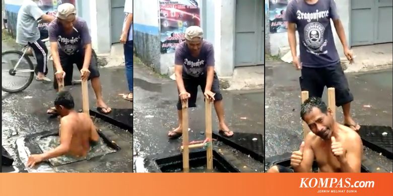 Cerita di Balik Viral Pria Masuk Got karena Saluran Mampet... - Kompas.com - KOMPAS.com