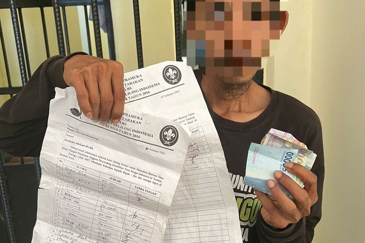 J (24) lelaki tuna rungu di Nunukan Kaltara yang dilaporkan melakukan penipuan menggunakan surat dengan kop Pramuka