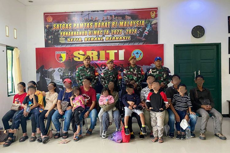 16 CTKI illegal dari berbagai kota di Nusantara diamankan TNI saat nekat hendak menyeberang ke Malaysia tanpa dokumen keimigrasian
