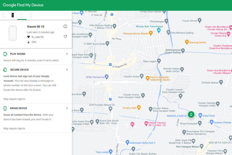 Cara melacak HP Android yang hilang dengan Google Maps.