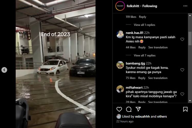 Honda Brio terendam banjir di Apartemen Serpong Garden