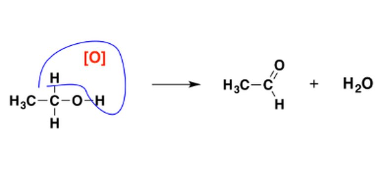 Reaksi oksidasi etanol menjadi asetahilda