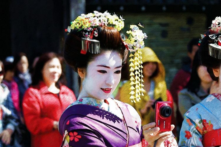 Ìlustrasi geisha Jepang